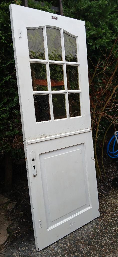 Dubbele deur - hardhout - 200 x 78 cm, Doe-het-zelf en Verbouw, Deuren en Horren, Gebruikt, Buitendeur, 200 tot 215 cm, Minder dan 80 cm