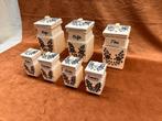 Voorraadpotten set – jaren ’50 – handbeschilderd – topstaat, Verzenden