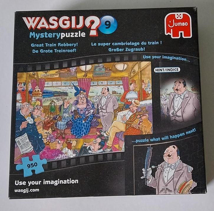 Wasgij Mystery nr. 9 - Treinchaos - 1000 stukjes, Hobby en Vrije tijd, Denksport en Puzzels, Zo goed als nieuw, Legpuzzel, 500 t/m 1500 stukjes