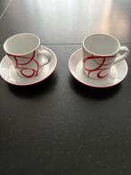 Arzberg Tric Espresso Kop en Schotel Set - Rood/Wit (2 stuks, Gebruikt, Ophalen of Verzenden, Effen, Kop(pen) en/of Schotel(s)