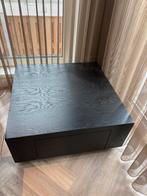 Salontafel blok echt hout mat zwart zo goed als nieuw, Eikenhout, Zo goed als nieuw, Minder dan 50 cm, Rechthoekig