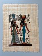 Nefertari en ISIS, godin van de liefde op Papyrus, Ophalen of Verzenden, Minder dan 50 cm, Schilderij