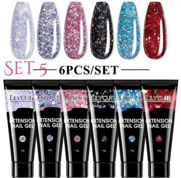 6 stuks Polygel 15ml voor Nagels/Nagelspullen/Nail art beschikbaar voor biedingen