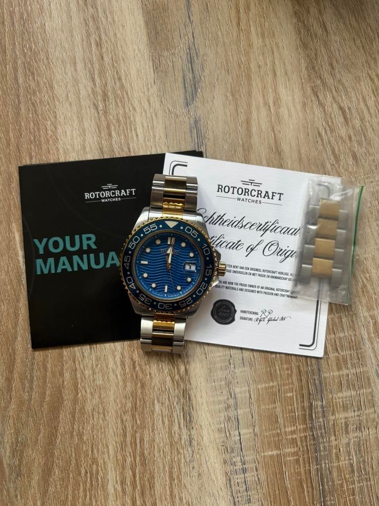 Rotorcraft ocean, Sieraden, Tassen en Uiterlijk, Horloges | Heren, Zo goed als nieuw, Overige merken, Staal, Ophalen of Verzenden