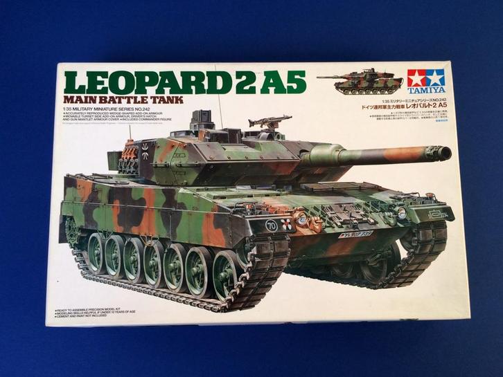 Tamiya	35242	Leopard 2 A5 Main Battle Tank  	1/35	sealed, Hobby en Vrije tijd, Modelbouw | Auto's en Voertuigen, Nieuw, Tank, 1:32 tot 1:50