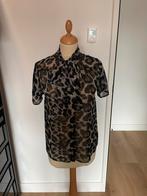 CVRD blouse korte mouw XS panterprint greige tint nieuwstaat, Maat 34 (XS) of kleiner, Ophalen of Verzenden, Zo goed als nieuw