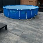 Zwembad , bestway steel pro met pomp en afdekzeil, 80 tot 120 cm, Rond, 300 cm of meer, Ophalen of Verzenden