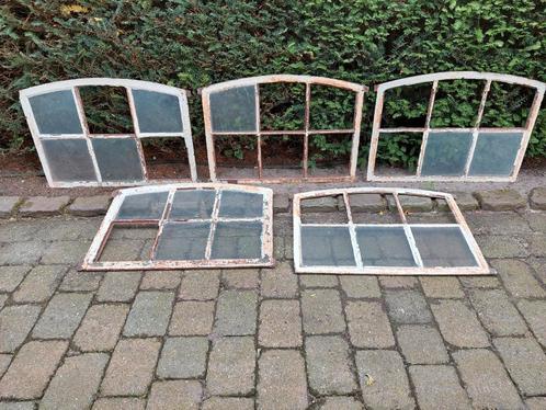 5 mooie oude gietijzeren stalramen., Doe-het-zelf en Verbouw, Glas en Ramen, Gebruikt, Minder dan 80 cm, Minder dan 80 cm, Ophalen of Verzenden