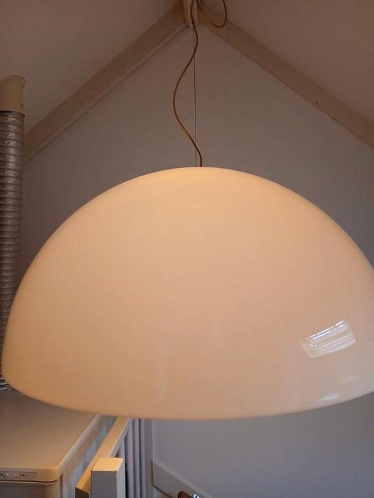 Vintage design Elio Martinelli voor Luce Martinelli hanglamp, Huis en Inrichting, Lampen | Plafondlampen, Gebruikt, Kunststof