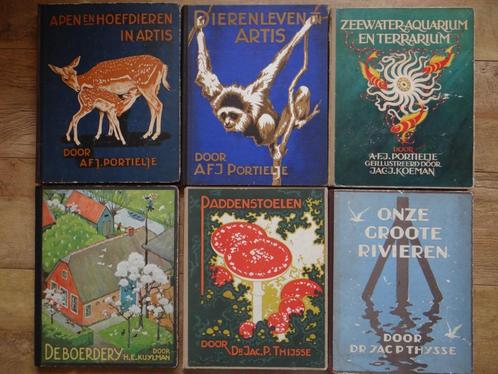 6 Verkade albums, compleet met plaatjes., Boeken, Natuur, Gelezen, Natuur algemeen, Ophalen of Verzenden
