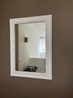 Spiegel met witte houten lijst, Huis en Inrichting, Woonaccessoires | Spiegels, Minder dan 100 cm, Gebruikt, Rechthoekig, Ophalen