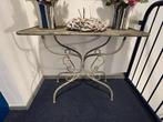 Sidetable, smeedijzeren poten, metalen blad, Huis en Inrichting, Tafels | Sidetables, Ophalen, 100 tot 150 cm, Zo goed als nieuw
