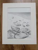 Tekening Strandgezicht van Ank Overweel, Ophalen of Verzenden