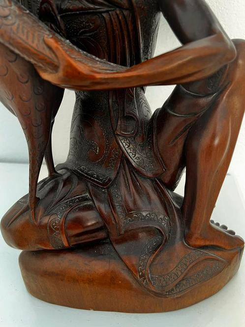 Balinees Houten Beeld - Handgesneden Kunst, Antiek en Kunst, Kunst | Beelden en Houtsnijwerken, Ophalen of Verzenden