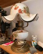 Antieke lamp met opschildering goud met wit, Antiek en Kunst, Ophalen of Verzenden