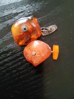 Vintage Amber Manchetknopen, Ophalen of Verzenden, Gebruikt, Steen