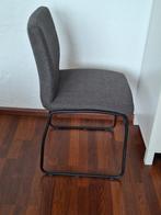 Stoel zwart metaal met grijze stof, Huis en Inrichting, Stoelen, Ophalen of Verzenden, Zo goed als nieuw, Metaal, Eén
