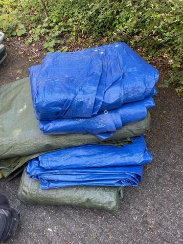 Afdekzeil 8x10m, 4 stuks, 1x gebruikt beschikbaar voor biedingen