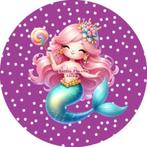 L759 luxe icing zeemeermin 20cm eetbaar v slagroom kwark top, Ophalen of Verzenden, Nieuw, Taarten, Versiering