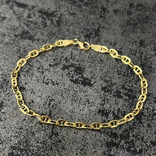 14 karaat gouden armband flat magnum schakel, Sieraden, Tassen en Uiterlijk, Armbanden, Nieuw, Goud, Ophalen of Verzenden