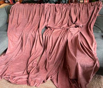 Vintage / retro velour / velours gordijnen 2 x 142 b x 257 h beschikbaar voor biedingen