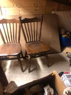 6 Eiken Houten Stoelen, Gebruikt, Bruin, Ophalen of Verzenden, Vijf, Zes of meer stoelen