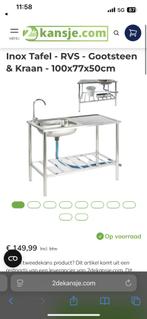 Inox keukentafel / keukenblok, Ophalen, Gebruikt, Wit, Enkelwandige keuken