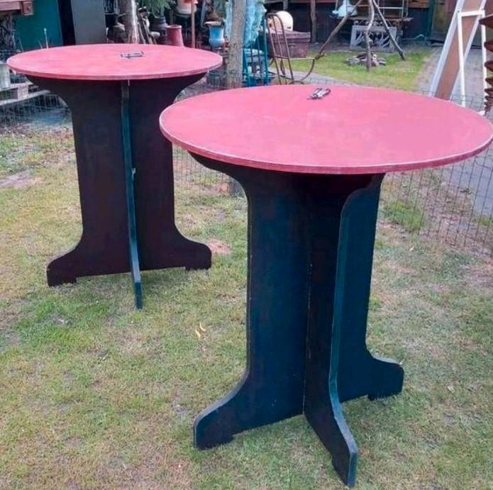 Twee multiplex statafels, inklapbaar.
Hoogte 107, Huis en Inrichting, Tafels | Statafels, Zo goed als nieuw, Ophalen