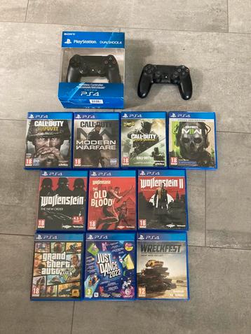 Playstation 4 Slim (1TB) - met 2 controllers en 10 spellen beschikbaar voor biedingen