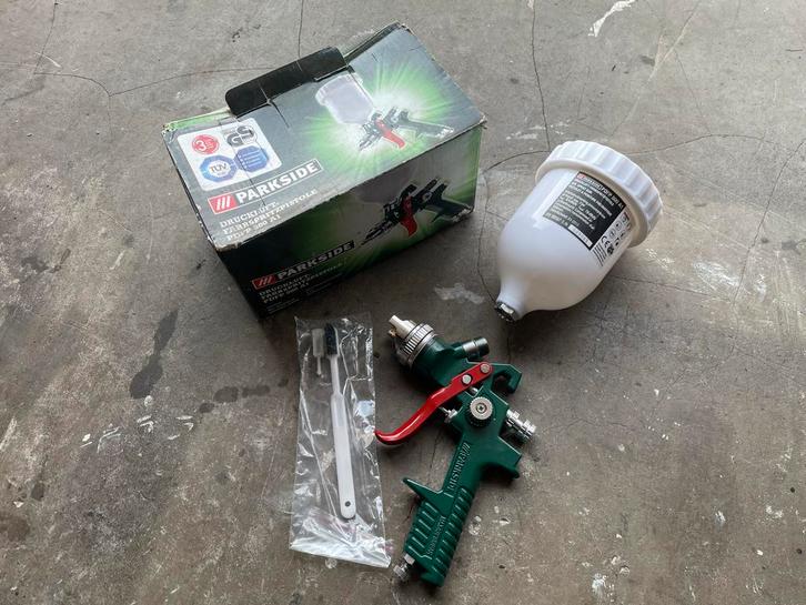Parkside Spuitpistool Auto - Compressor Spuit Compleet Nieuw, Doe-het-zelf en Verbouw, Gereedschap | Overige machines, Nieuw, Ophalen of Verzenden