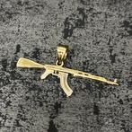 14k gouden hanger ak47 wapen kettinghanger, Ophalen of Verzenden, Nieuw, Goud, Kruis of Symbool