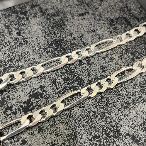 Ketting zilver figaro schakel massief chain italy, Sieraden, Tassen en Uiterlijk, Kettingen, Nieuw, Goud, Ophalen of Verzenden