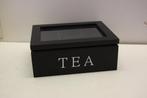 Gusta Theedoos - Theekist. Zwart gelakt., Ophalen of Verzenden, Gebruikt