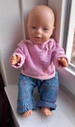 meisje pop Simba STMK 48 met drink en plas functie, Kinderen en Baby's, Speelgoed | Poppen, Ophalen of Verzenden, Gebruikt, Babypop