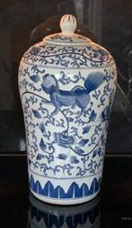 Imposante Chinese dekselvaas 46cm hoog, Huis en Inrichting, Woonaccessoires | Vazen, Minder dan 50 cm, Blauw, Ophalen of Verzenden
