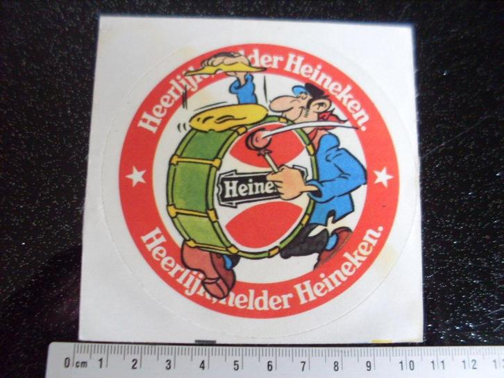 sticker heerlijk helder heineken logo carnaval trom, Verzamelen, Stickers, Zo goed als nieuw, Merk, Verzenden