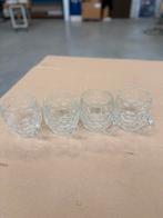Set van 4 vintage glazen pullen, Huis en Inrichting, Glas of Glazen, Gebruikt, Ophalen of Verzenden, Glas