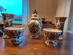 Kaststel Delfts polychroom Holland handwerk 5 delig, Antiek en Kunst, Antiek | Vazen, Ophalen
