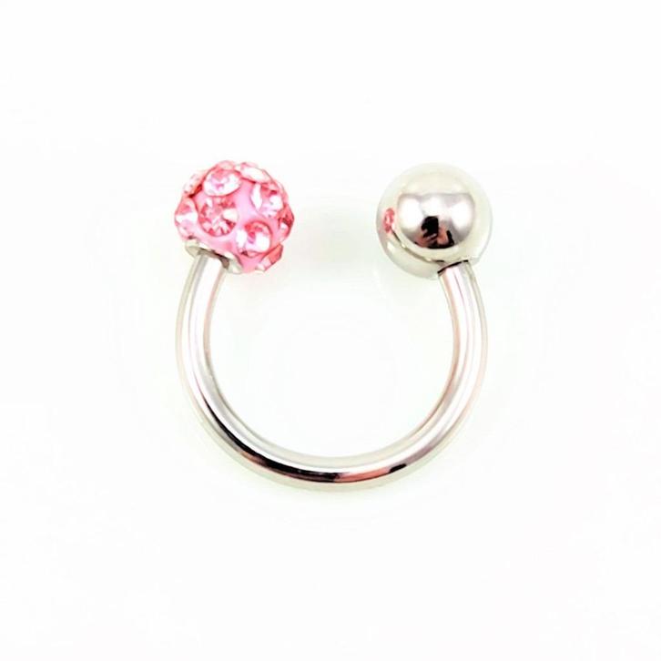 RVS Hoefijzer Piercing Neus Septum Tragus Helix + Lichtroze, Sieraden, Tassen en Uiterlijk, Piercings, Nieuw, Oor- of Traguspiercing