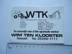 sticker oud WTK KRAAN Volvo BM Wim ten Klooster Hasselt gron, Verzenden, Zo goed als nieuw, Bedrijf of Vereniging