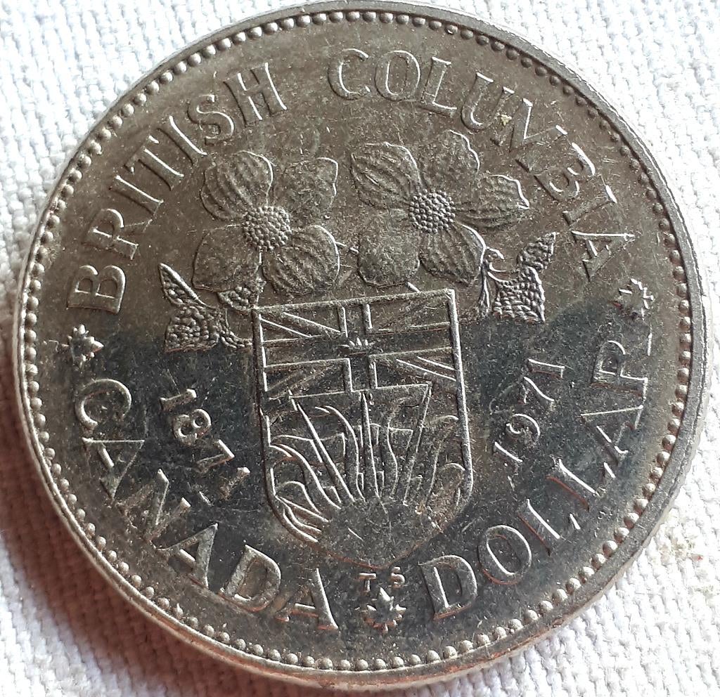 CANADA : DOLLAR British Columbia 1871-1971 KM 79, Postzegels en Munten, Munten | Amerika, Verzenden, Noord-Amerika, Losse munt