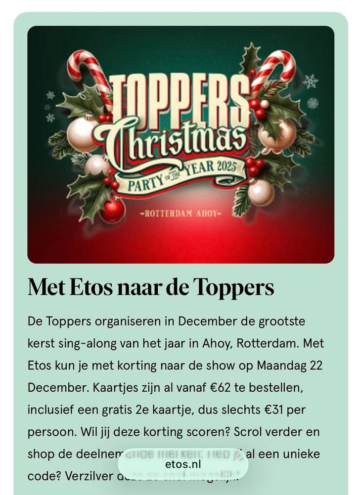 2de kaart gratis-Toppers in Rotterdam AHOY, 22 december 2025, Tickets en Kaartjes, Evenementen en Festivals, Twee personen