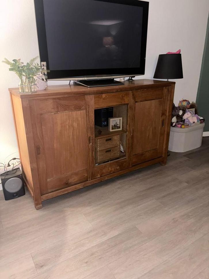 Teakhouten dressoir - 180x110x53cm, Huis en Inrichting, Kasten | Dressoirs, Gebruikt, 150 tot 200 cm, 50 tot 75 cm, Met lade(s)