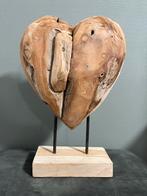 Teak houten hart op voet 30cm, Ophalen of Verzenden, Zo goed als nieuw
