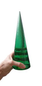 Massief glazen groene kegel presse papier h 26 cm 1002, Huis en Inrichting, Ophalen of Verzenden, Presse papier, glazen objecten