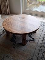 Zware Eiken Salontafel met IJzeren Ringen, Huis en Inrichting, Tafels | Salontafels, Ophalen, Gebruikt, 100 tot 150 cm, Eikenhout