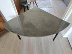 Granieten bureau / hoektafel met metalen onderstel, Ophalen, Gebruikt