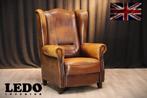 Schapenleer JORIS- Design oorfauteuil bronsbruin, Huis en Inrichting, Fauteuils, Ophalen of Verzenden, Zo goed als nieuw, 75 tot 100 cm