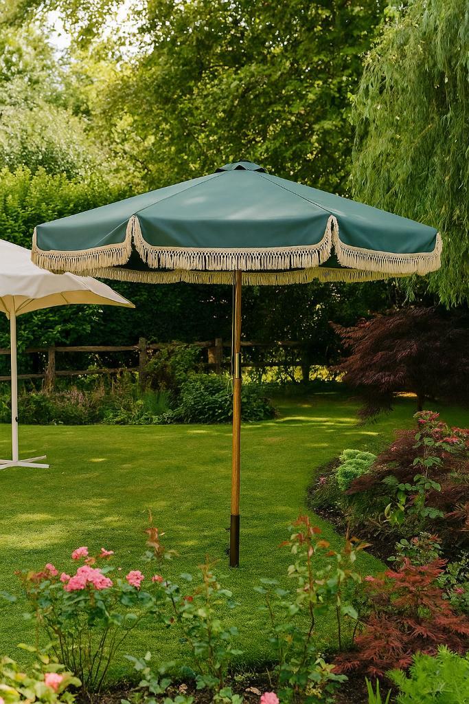 Vintage Parasol ø 3m NIEUW IN DOOS, Tuin en Terras, Parasols, Nieuw, Stokparasol, 3 tot 4 meter, Verstelbaar, Waterdicht, Ophalen of Verzenden