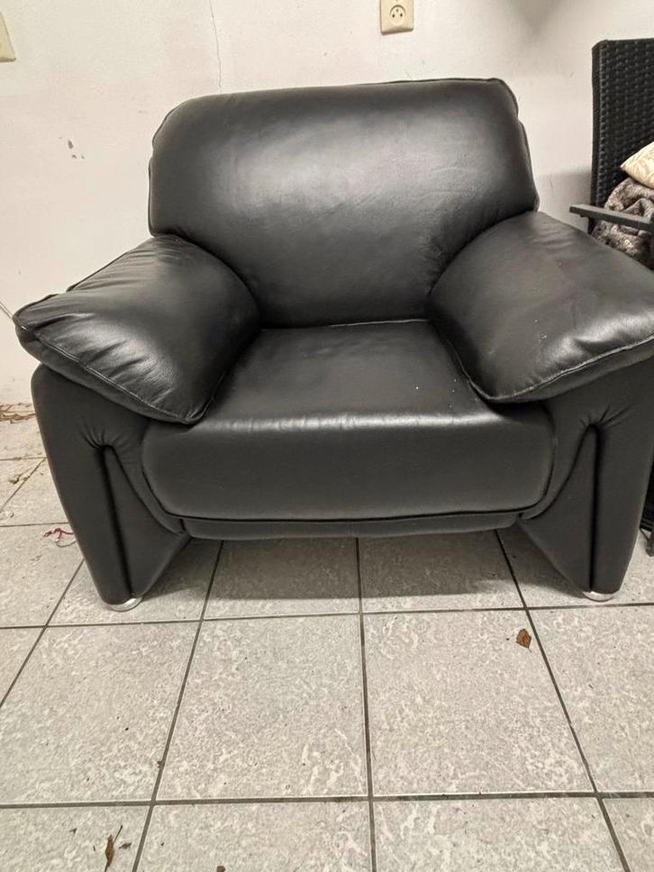 Leren fauteuil - Stijlvolle zitplaats, Huis en Inrichting, Fauteuils, Gebruikt, Leer, 75 tot 100 cm, Ophalen